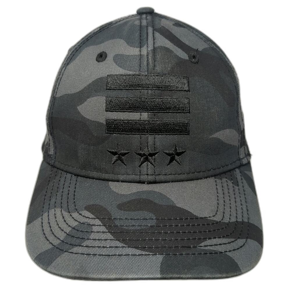H3 Headwear Snapback Hat Gray Black One Size Camo Stars Bars Structured Graphic